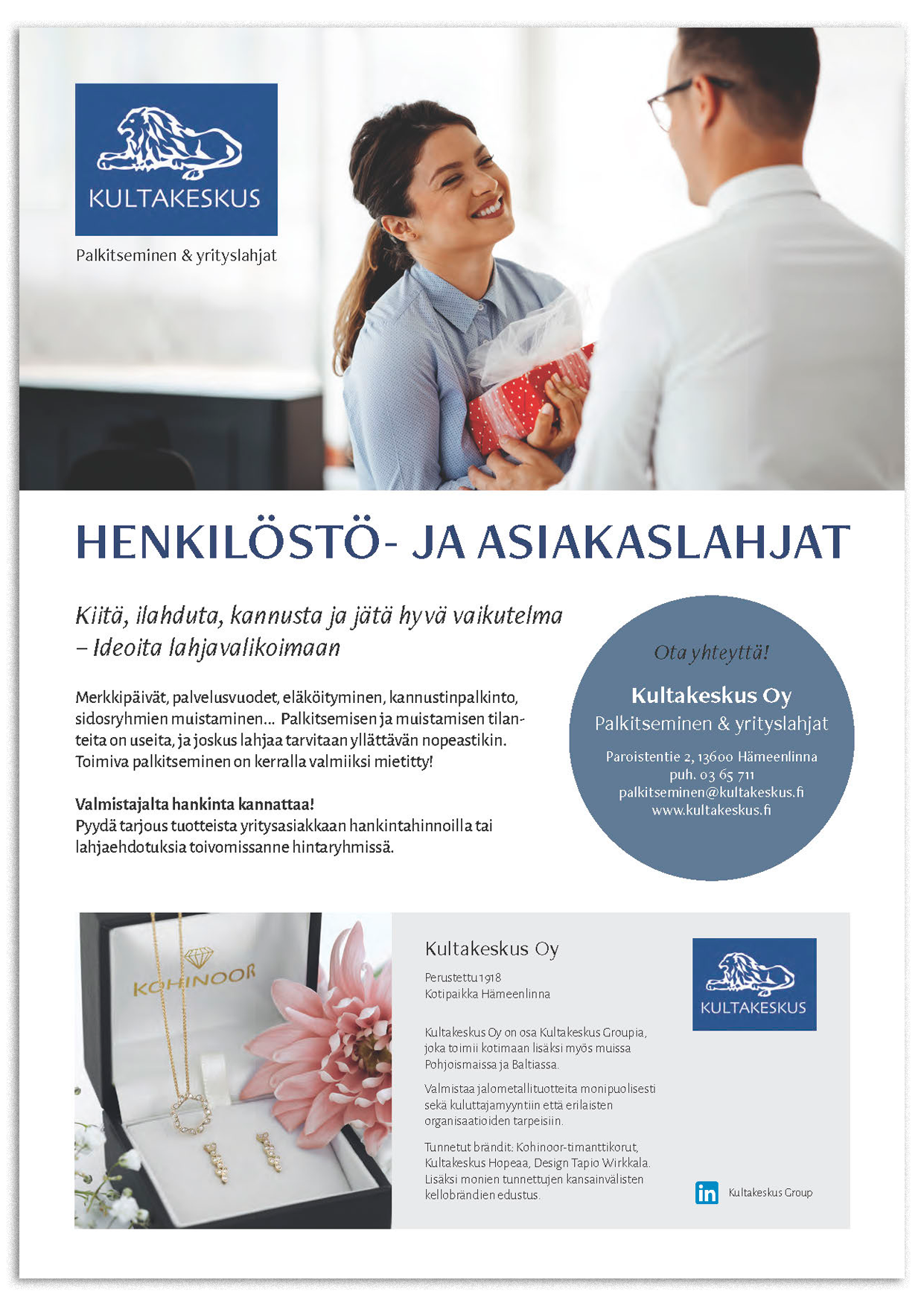Kultakeskus_Henkilöstö- ja asiakaslahjat_esite2024_kansi Kultakeskus_Henkilöstö- ja asiakaslahjat_esite2024_kansi